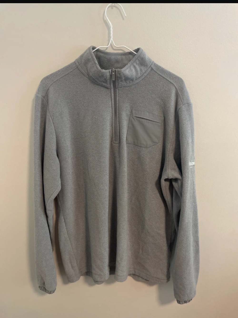 Gray Half-Zip Fleece Pullover Sweater